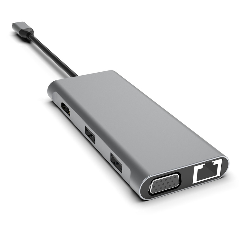 11-in-1 USB-C Hub met Dual HDMI USB 3.0 Ethernet 3.5mm Audio voor Macbook laptop