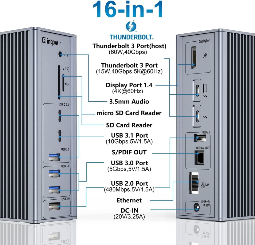 USB C Docking Station Thunderbolt 4 HDMI 8K 60Hz USB4 40Gbps 20 Multi Port Type C PD Rj45 HUB USB C 3.2 Gen 2