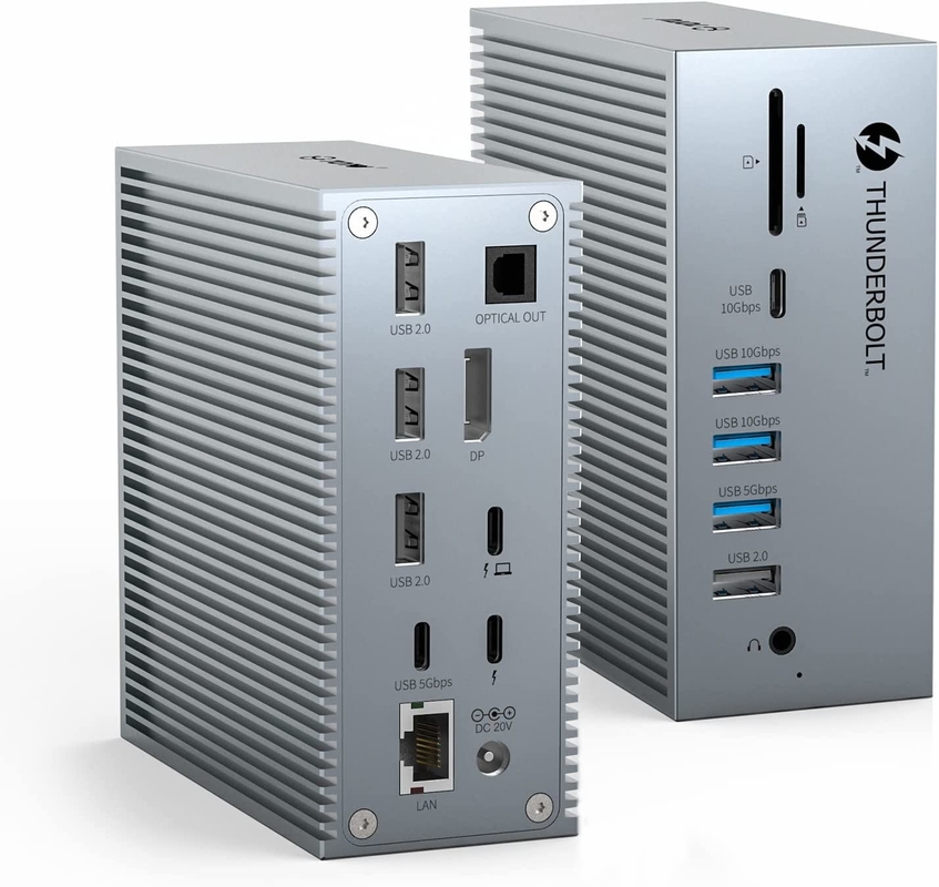 USB C Dock Hdmi 4k 60hz 16 in 1 Docking Station Plug And Play Convenience Zilveren kleur