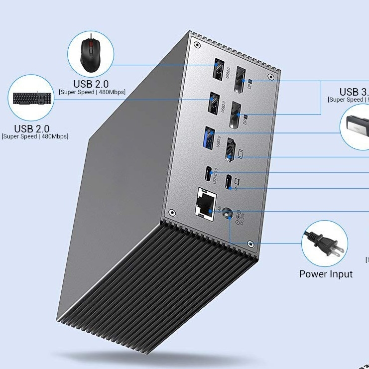 USB-C-dockingstation met slimme warmteafvoer 4K-resolutie HDMI-video-uitvoerruimte