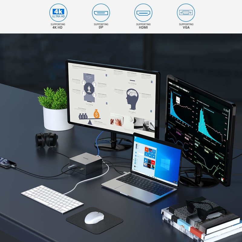 16 in 1 USB C Hub Type-C tot PD HDMI USB3.0 USB2.0 USB-C SD TF RJ45 Docking Station