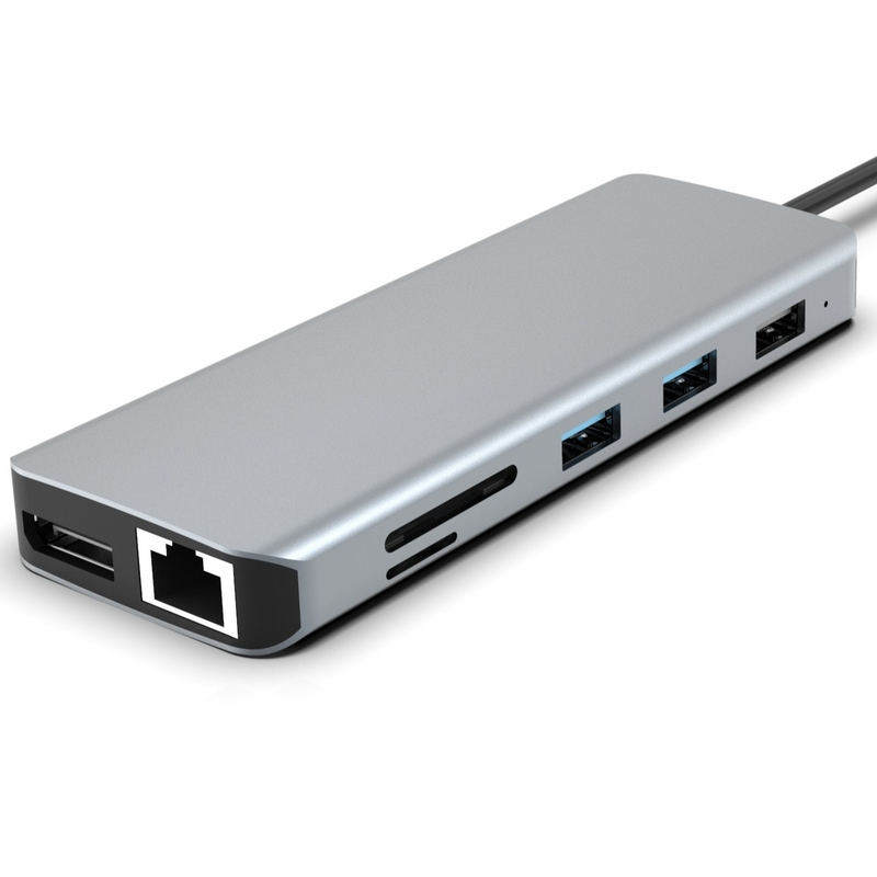 11-in-1 USB-C Hub voor MacBook Pro met 4K HDMI 100W PD USB 3.0 SD/TF kaartlezer