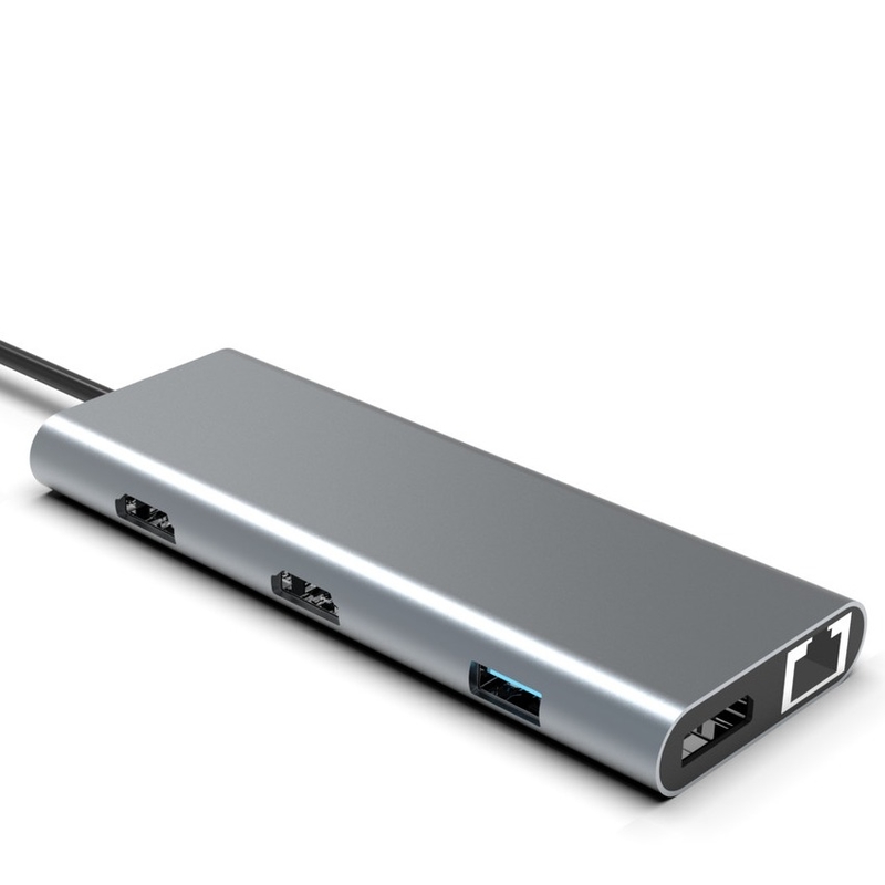Type C USB Hub Ethernet Docking Station Expand Macbook Connectiviteit grijs voor voor laptop