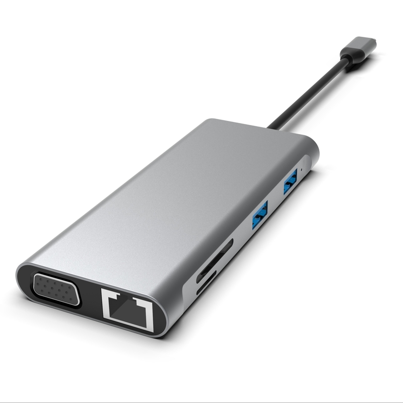 12-in-1 USB C-hub Dockingstation voor drie schermen Dubbel HDMI VGA USB C- en A-datapoortdock