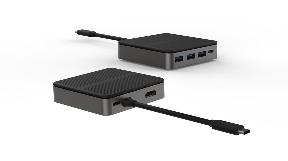Square 6 In 1 Dual HD 4K Type C Docks Met RJ45 PD 100W SD TF 3xUSB 3.0 Docking Hdmi Hub Usb C A