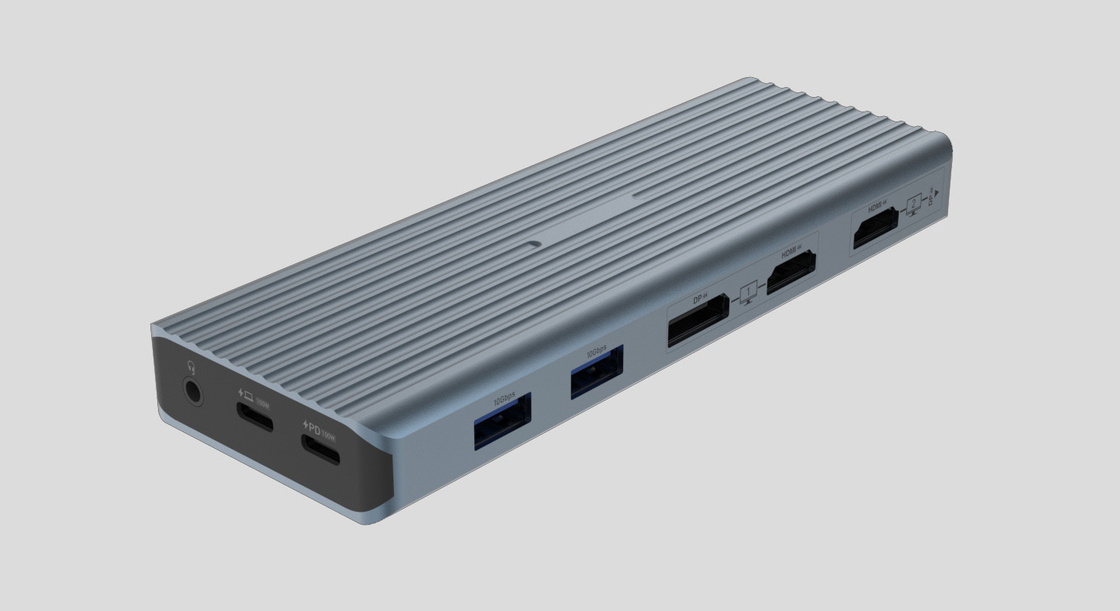 USB 3.1 Type C tot 9 poorten USB3.0 Hub met Gigabit Ethernet RJ45 Lan Port Adapter Grijs