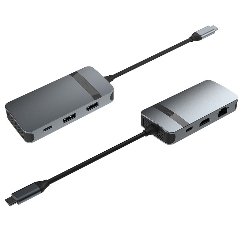 USB-C-adapter Ethernet Hdmi PD opladen USB-C Hub 6-in-1 Type C-adapter USB 3.0 2.0 PD-converter