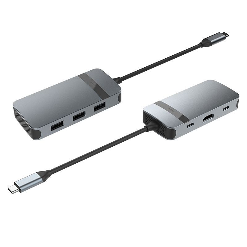 Hdmi Adapter Ethernet USB C Grijs USB A Hub Met USB C 5 Gbps gegevensoverdracht