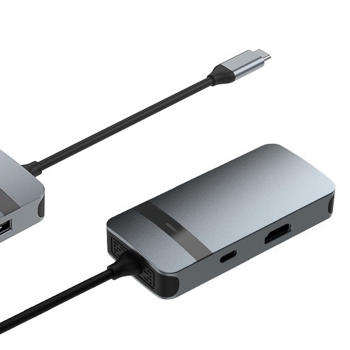 5 in 1 Aluminium USB type C Hub met meerdere poorten 5Gbps Gegevensoverdrachtsnelheid 3,5 mm Audio Jack