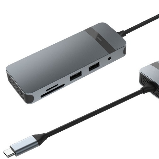 8 in 1 Docking Station USB C Hub Plug and Play met 4K HDMI RJ45 voor Macbook laptops