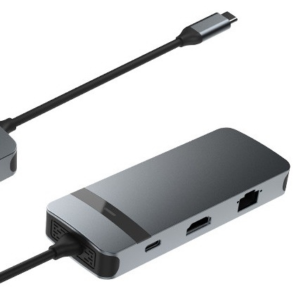 8 in 1 Docking Station USB C Hub Plug and Play met 4K HDMI RJ45 voor Macbook laptops