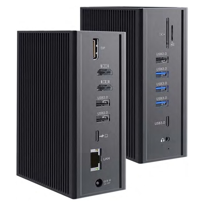 Thunderbolt 3 16 in 1 Type-C Dual HDMI USB C Docking Station 4K Video
