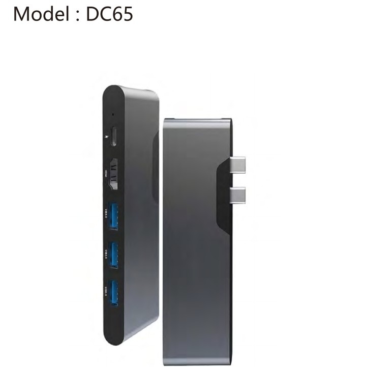 USB Type C LAN Adapter 6-in-2 USB C Hub met 3 USB 3.0-poorten en RJ45 Gigabit LAN-interface
