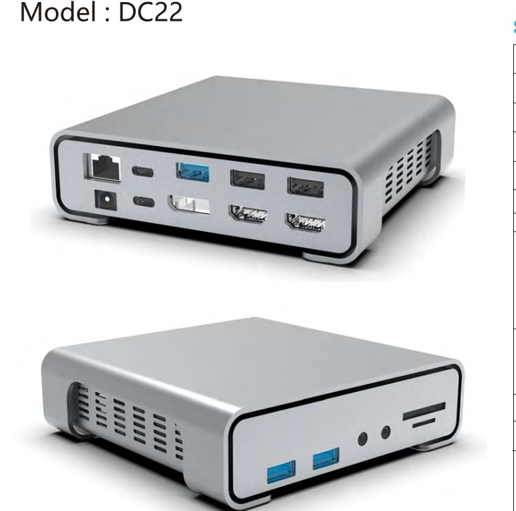 16 in 1 USB C Hub Type-C tot PD HDMI USB3.0 USB2.0 USB-C SD TF RJ45 Docking Station