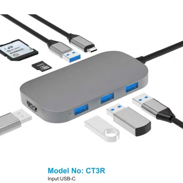 USB-C-hubs met PD-poort SD-kaartlezer voor Windows MacOS Tot 10 Gbps gegevensoverdracht