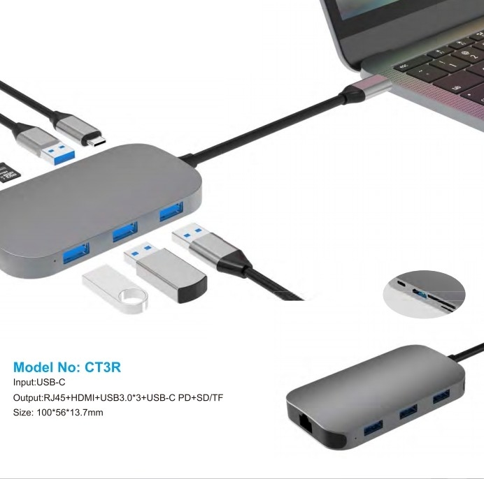 10/100/1000 Mbps Ethernet USB C Adapter Compatibel met Windows/ MacOS/ Android/ Linux Tot 10 Gbps gegevensoverdracht