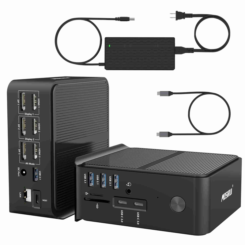 HDMI 4k 60hz Thunderbolt 3 Monitor Gigabit Ethernet kaartlezer En Audio Combo Jack