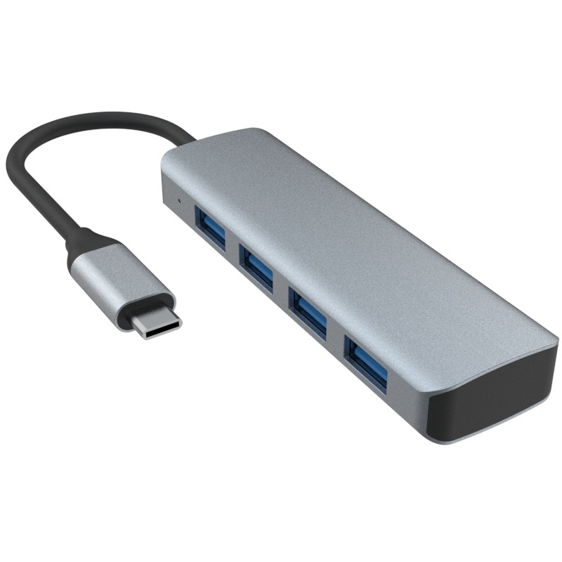 USB C tot 4 poorten USB 3.0 Hub Expansion Dock USB Type-C tot 4 USB 3.0 HUB Aluminiumlegering 5G Transmissie