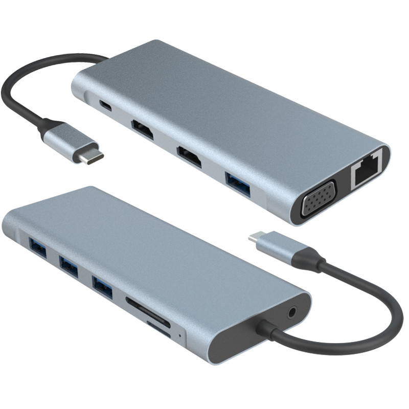 11-in-1 USB Type C multifunctionele hub adapter voor laptop en mobiele telefoon