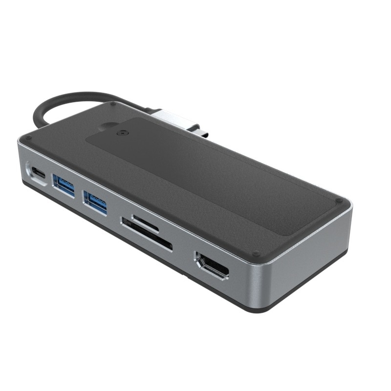 8-in-1 dual USB C Docking Station hub Fits M.2 NVMe/SATA SSD met diaplaylink en koelventilatoren