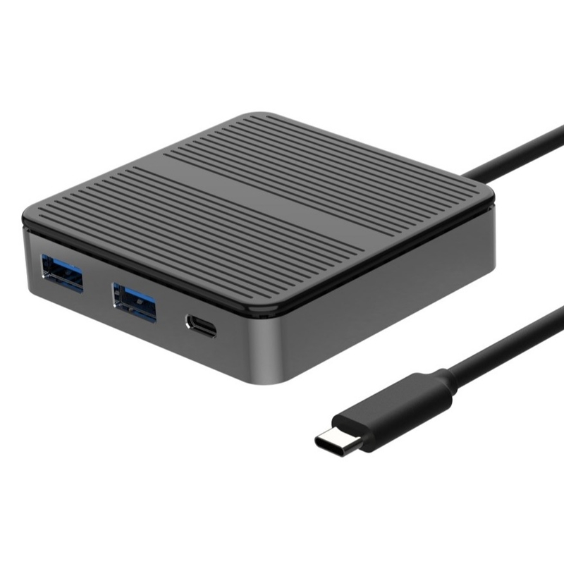 Vierkante zwarte USB C naar USB Adapter Mac 6 in 1 USB C naar USB A Hub Adapter OTG Adapter