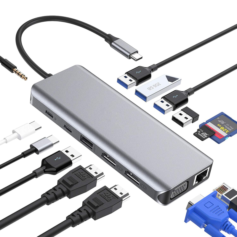 USB 3.0 Hub Extension Type A Man tot Vrouwelijk Gegevenskabel Met USB C Hub Power Extra Long