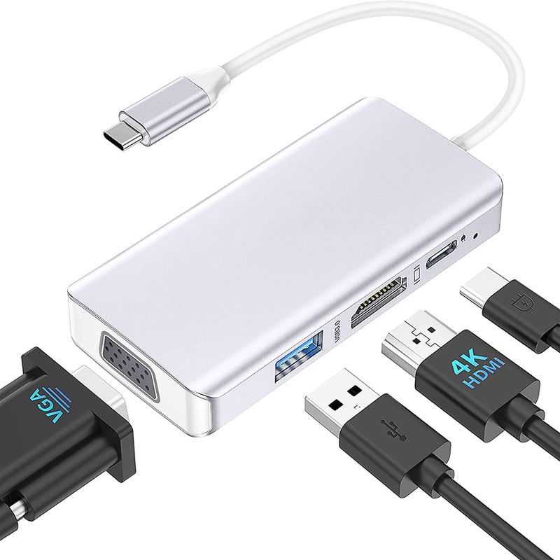 Wit USB C Docking Hub Station Dual Monitor Voor Triple 4K 60hz Data Transfer Adapter