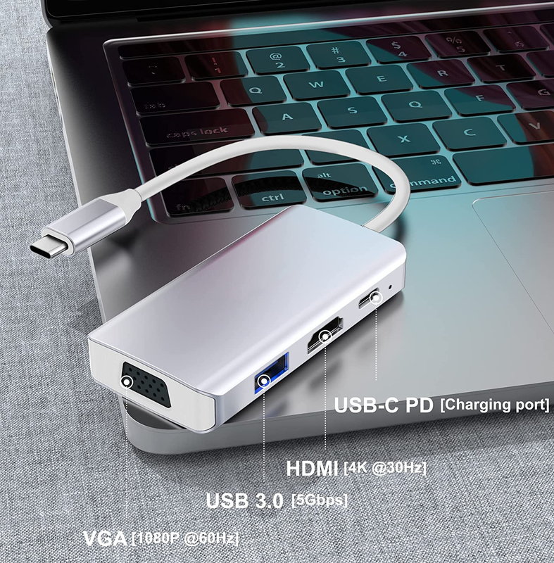 Wit USB C Docking Hub Station Dual Monitor Voor Triple 4K 60hz Data Transfer Adapter
