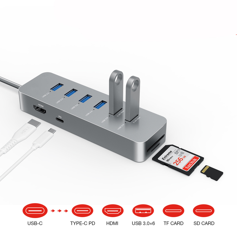 10 Gbps USB C Hub USB 3.0 Splitter USB A Expander Draagbare Multiport Data Hub Voor Laptop Imac Pro