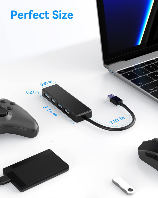 4 poorten USB C Hub Adapter USB 3.0 Hub Ultra Slim Draagbare datahub Toepasselijke gegevensoverdracht