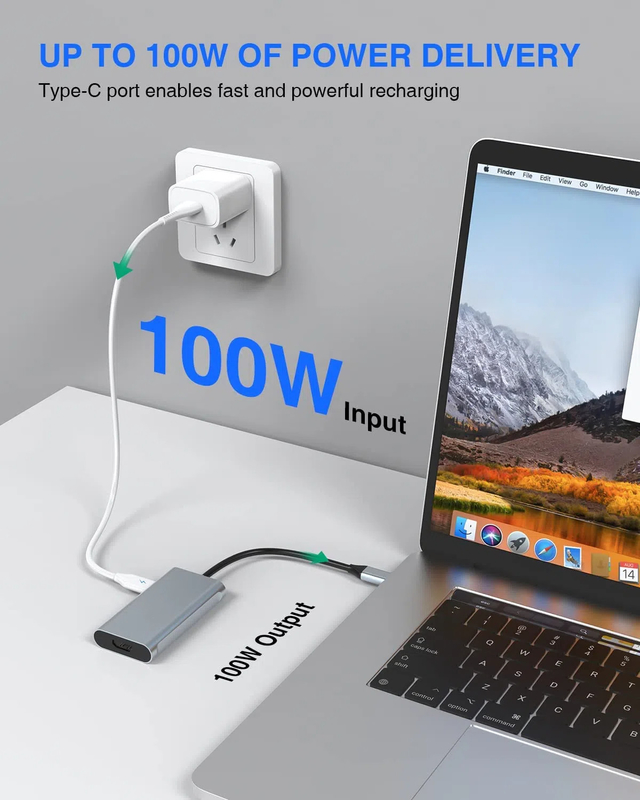 4 in 1 USB C Adapter Dual HDMI naar USB3.0 Thunder Ports