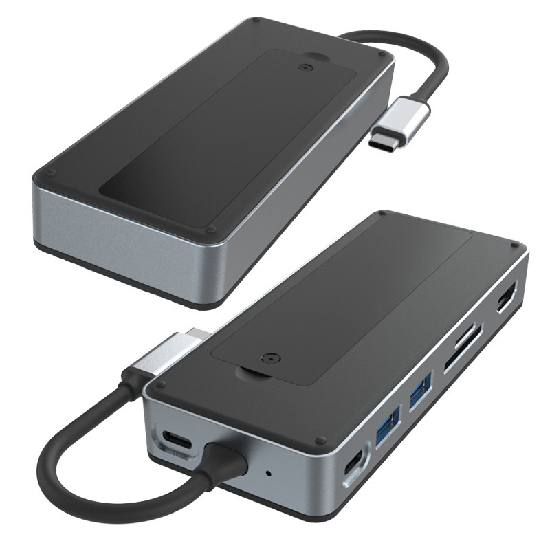 Aluminium USB C Hub 9 in 1 Type C Docking Station met SSD-behuizing Multifunctioneel