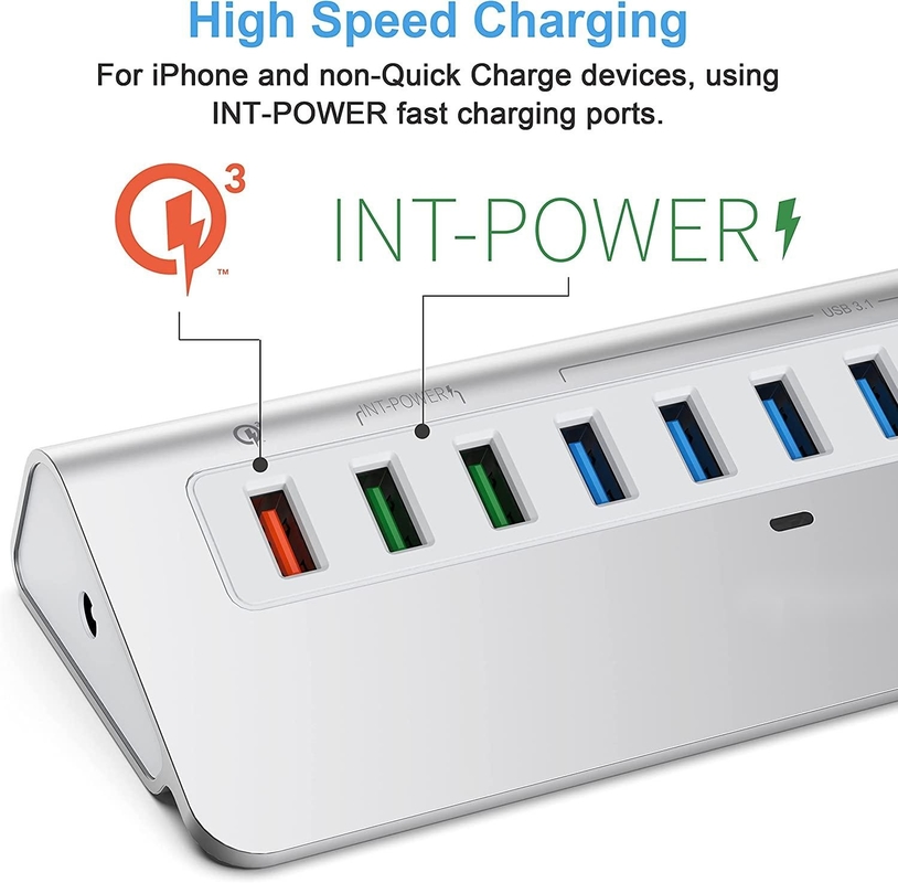 Tot 10/5Gbps gegevensoverdrachtsnelheid USB-C connector hub met CE-certificering