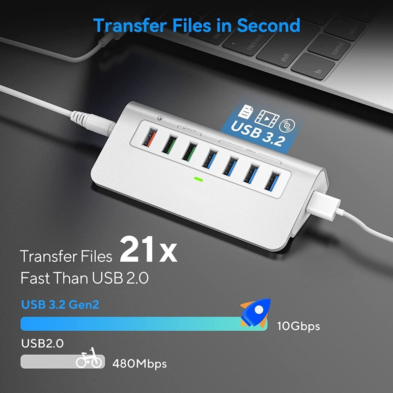 Tot 10/5Gbps gegevensoverdrachtsnelheid USB-C connector hub met CE-certificering