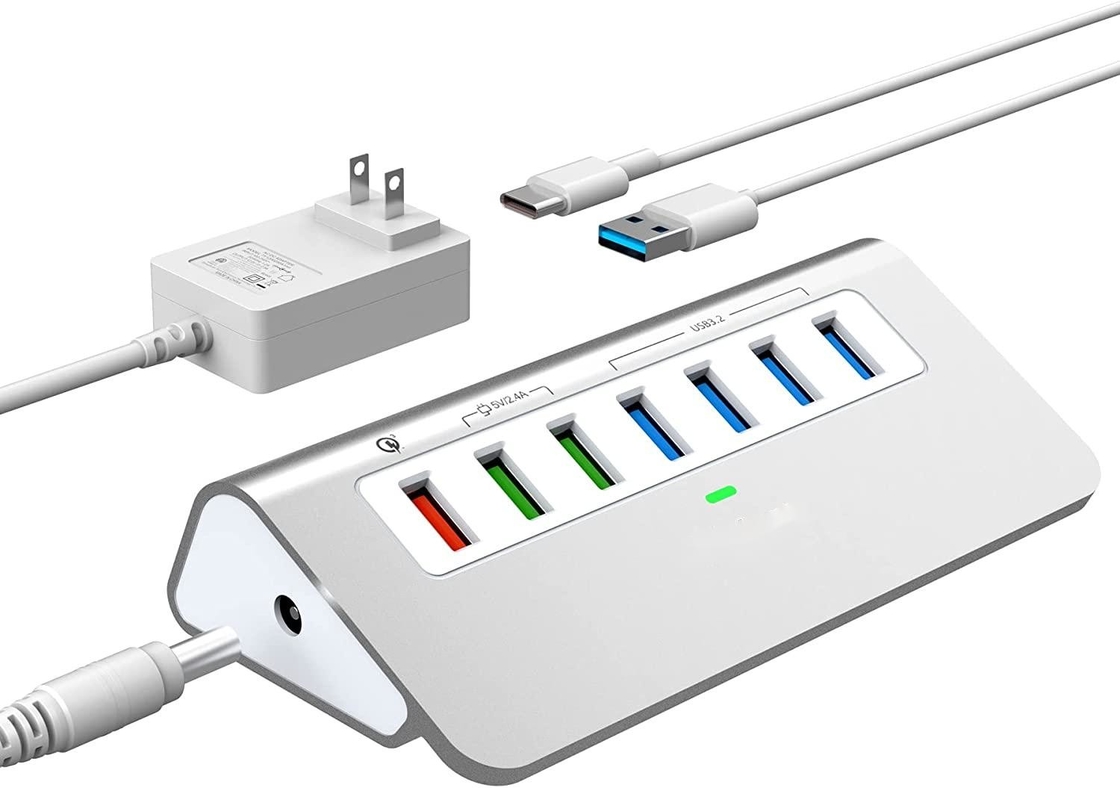 USB Type-C naar Ethernet Adapter met 14 USB-poorten 1000 Mbit/s Gigabit RJ45 LAN Hub