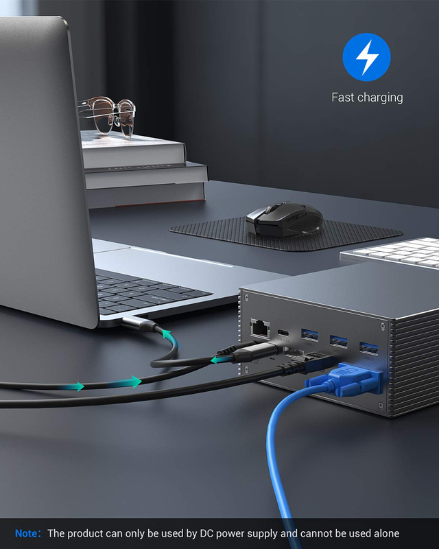Thunderbolt 4k Monitor Thunderbolt USB-C Dual HD 4K Docking Station 16-in-1 Hub Adapter MST Macbook & Desktop