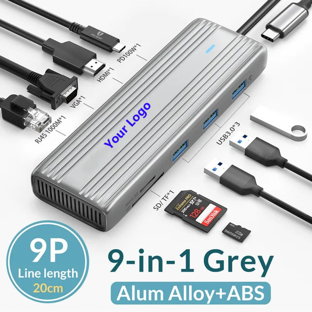 USB C Hub met 4K HDMI en High-Speed USB 3.0 Compatibel voor Windows Mac