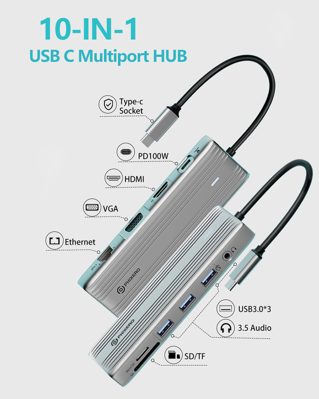 USB C Hub met 4K HDMI en High-Speed USB 3.0 Compatibel voor Windows Mac