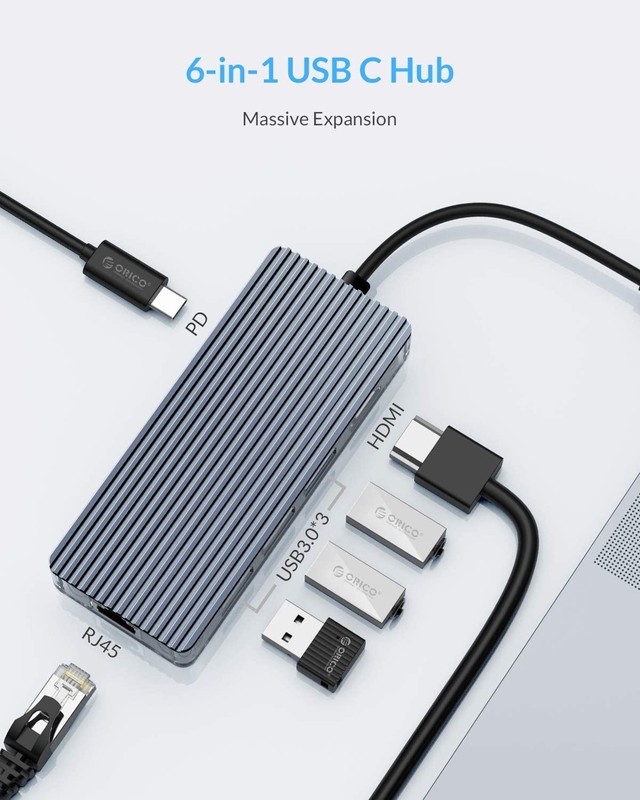 Behoorlijk zilveren USB C-dockingstation met Displaylink IC en USB 3.0-poorten
