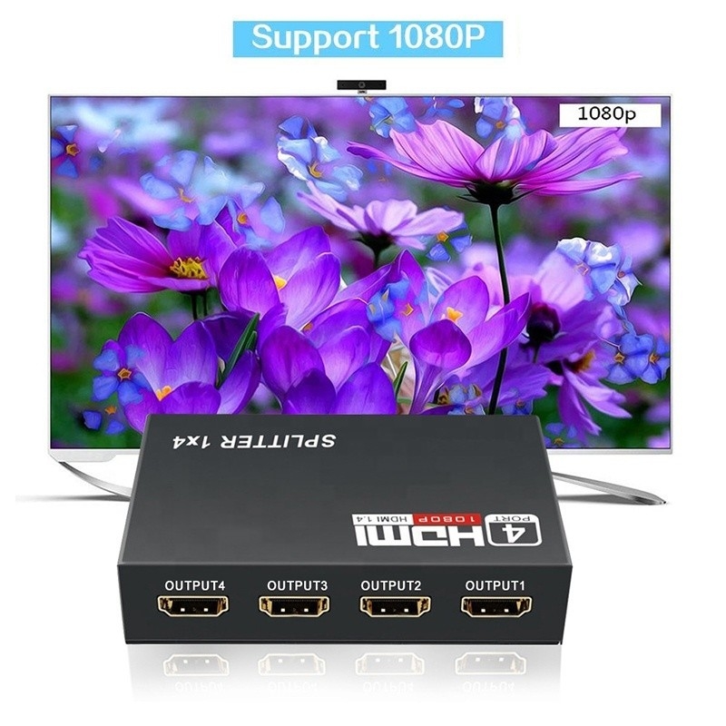 Professionele HDMI Splitter 1x4 Full HD 3D 1080P 4 Ports Converter Voor TV Vrouw-Vrouw