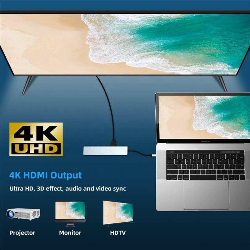 Veelzijdige 8-in-1 USB Type C Hub Multiport Adapter voor multitasking en gegevensoverdracht