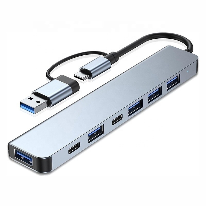 Aluminiumlegering 7 in 1 USB-splitter voor laptop desktop pc aanvaardbaar OEM/ODM
