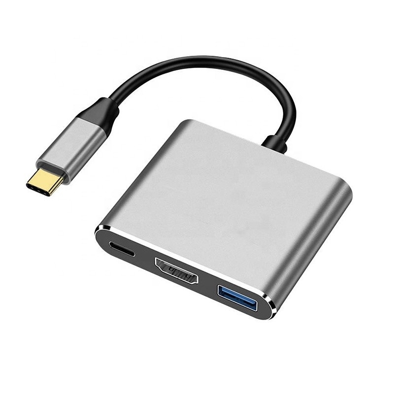 3-in-1 USB C Type C Multifunction Hub naar USB-C PD HDMI USB 3.0 Adapter Converter Cable