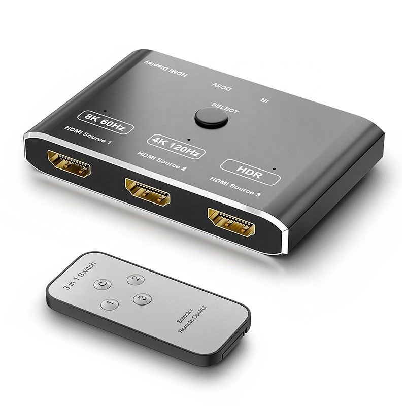 8K 120Hz HDR 3-poorts HDMI-schakelaar Switcher 3 in 1 uit-stekker externe converter
