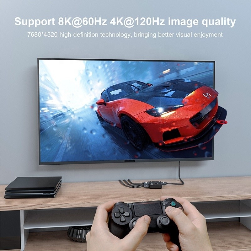 8K 120Hz HDR 3-poorts HDMI-schakelaar Switcher 3 in 1 uit-stekker externe converter