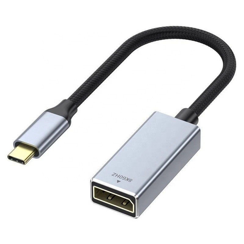 PVC jas Man-Vrouw USB Type C naar Displayport Display Adapter kabel voor 8K 60Hz Video Audio