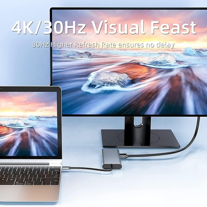 USB Type C 10 In 1 Docking Station met 4K HDTV VGA Lan RJ45 USB3.0 Card Reader PD