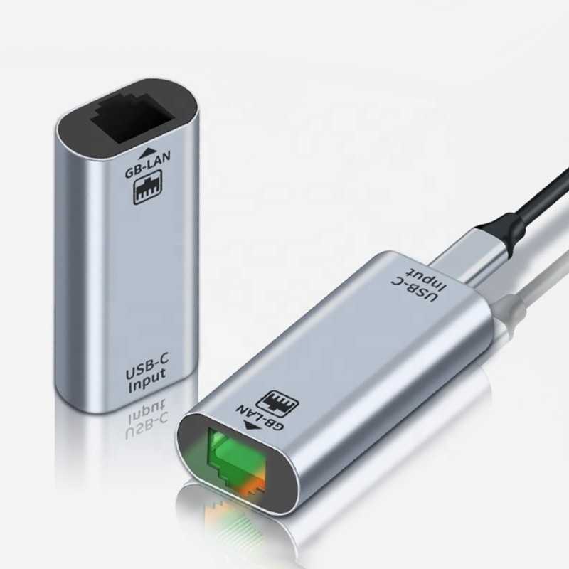 USB C Vrouwelijke naar Ethernet-poortadapter 10/100/1000 Mbps-snelheid voor snelle netwerkverbinding