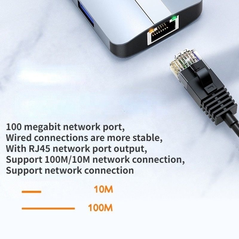 USB Type C Hub Multiport Dock Station met video-overdracht oplaadnetwerkfunctie