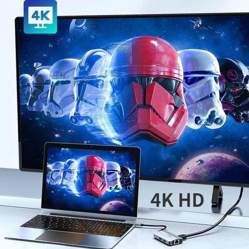 USB Type C Hub Multiport Dock Station met video-overdracht oplaadnetwerkfunctie